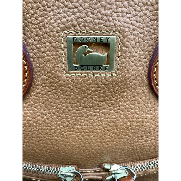 Dooney &Bourke Handbag Women’s 1Size GenuineLeather Logo 2 Handles Zipper Camel - Picture 10 of 10